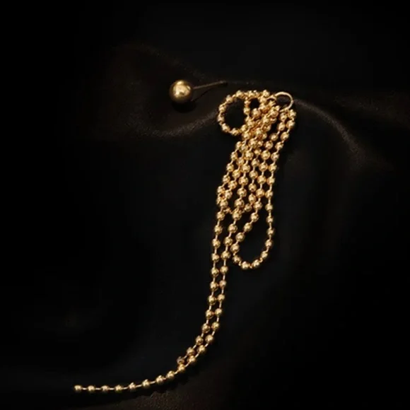 GP Irregular Long Tassel beaded earrings - Picture 3 of 5